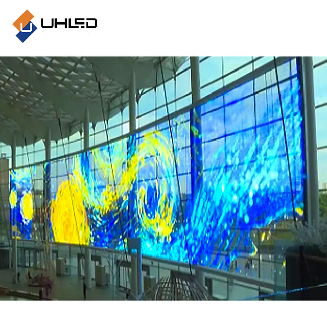 UHLED Adhesive Transparent Glass Window Sticky Flexible Led Panel Film Crystal Screen Display Transparent Led Film for Glass