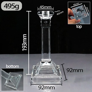 LANGXU Bougeoir en verre minimaliste scandinave nordique, style européen, décoration d'intérieur <span class=keywords><strong>avec</strong></span> base en verre, élément naturel - Product Image 2