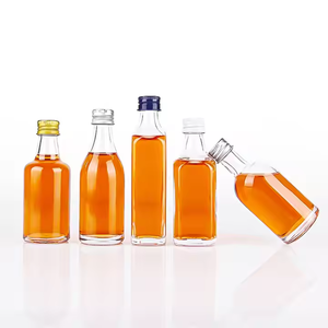 Bouteille en verre de 50ml avec bouchon anti-fuite joint thermorétractable couvercle en aluminium argenté pour vin alcool gingembre coups <span class=keywords><strong>Tequila</strong></span> - Product Image 1