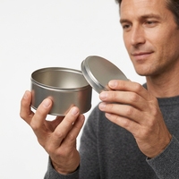 Boîte en métal ronde personnalisée pour biscuits, en fer blanc de qualité alimentaire, hermétique avec couvercle coulissant, pour le stockage de biscuits et gâteaux, coffret cadeau, vente en gros