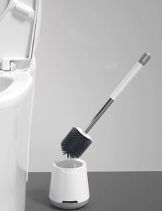 Ensemble brosse et support pour toilettes en silicone, brosse de nettoyage douce pour cuvette de toilettes, sans rayures - Product Image 4