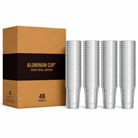 Gobelets en aluminium personnalisés de 18 oz, légers, durables, jetables, pour festivals, cadeaux, avec logo personnalisé, MOQ 1000 pièces