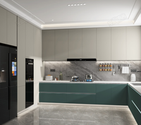 Meuble de cuisine d'angle modulaire en forme de L RTA, unité de base en bois avec porte latérale blanche, emballage complet du meuble, taille personnalisée SEAJOIN
