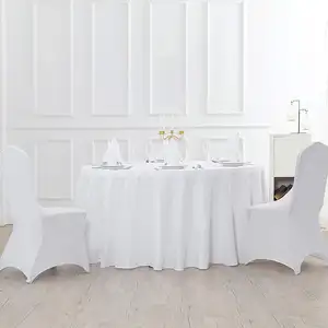 50Pcs Polyester Chair Slipcover Elastic Party White Banquet Stretch Spandex Chair Covers For Events Weddings