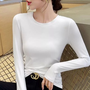 Una camiseta negra de cuello redondo para mujer, novedad de verano 2025, de manga larga <span class=keywords><strong>con</strong></span> capa base modal, combinada <span class=keywords><strong>con</strong></span> una parte superior elegante en un <span class=keywords><strong>estilo</strong></span> delgado - Product Image 4
