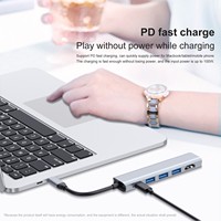 5 en 1 USB C Hub Multiport Adaptateur 4K HDMI USB 3.0 pour iPad Macbook Pro/Air Xiaomi Notebook Logo Personnalisé Impression Stock Disponible