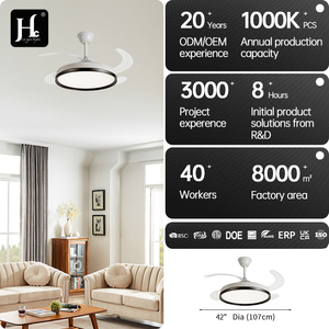 42-inch modern <b>ceiling</b> fan telescopic <b>ceiling</b> fan with LED <b>light</b> and <b>remote</b> <b>control</b> - Product Image 4