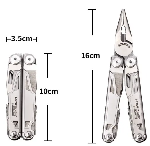 18-In-1 Multitool Mes Punttang Zakmes Met Pocket Clip Edc Gear Staal