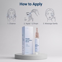 Sérum contour des yeux aux peptides, essence pour le contour des yeux 15ml, raffermissant et lissant avec applicateur métallique, caféine, étiquette privée, OEM, logo personnalisé