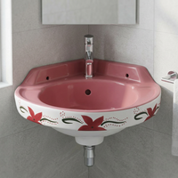 Lavabo rond noir hôtel maison lavabo sur pied lavabo avec trop-plein évier sur pied salle de bain en céramique hôtel monotrou