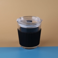 Manchon de tasse en silicone résistant à la chaleur manchon de protection de tasse de bouteille en verre antidérapant couvercle de protection pour voyage à domicile