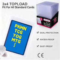 Cartes de sport transparentes en PVC bleu, blanc, transparent, disponibles en OEM/ODM, 3"X4", 35pt, Top Loaders