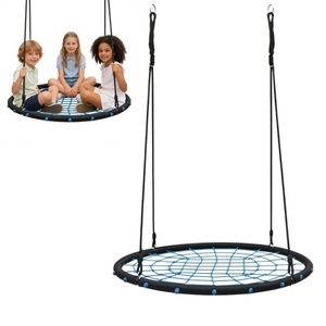 Columpio Redondo Tipo Nido de Pájaro para Exteriores, para Adultos y Niños, Resistente, de Plástico, para 3 Personas, para Jardín - Product Image 1
