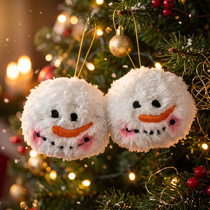 Christmas <b>Snowball</b> Fluffy Plush Pendant Hanging Decorations Christmas Tree Ornament Home Decoration - Product Image 1