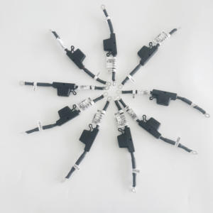 ヒューズソケットホルダー2.5スクエアワイヤーヒューズ付きPTFE PVCナイロンゴム断熱材エレクトロニクス用 - Product Image 1