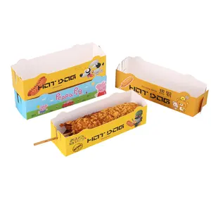 Hot sale manufacturer custom printing disposable take away Eco friendly Korean corn dog box