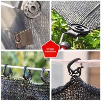 Filet d'ombrage pour cour de serre, filet de protection solaire imperméable et coupe-vent, crochet