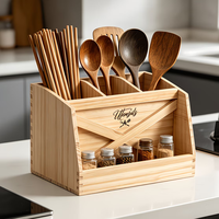 Ensemble de pots à épices pour comptoir de cuisine style farmhouse avec plateau en bois, porte-ustensiles de cuisine en bois multi-compartiments avec étagère à épices