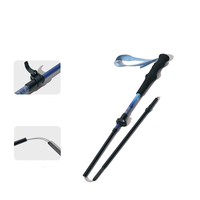 Portable Foldable Carbon Fiber Trekking Stick Adjustable External Lock Lightweight Hiking Pole for Trail Running&Nordic Walking