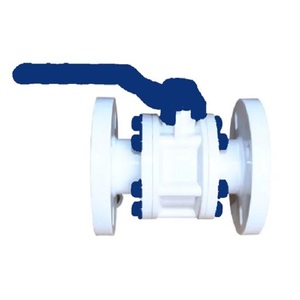 Industrial Manual Type 2-Way Ball Power UPVC PVC PP <b>Media</b> Acid Resistant 2 Piece Flanged End for Acid - Product Image 1