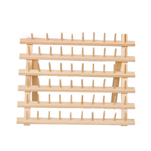 Porta fili in <span class=keywords><strong>legno</strong></span> per cucire e ricamo rastrelliera e Organizer filo per cucire con ganci appesi - Product Image 5