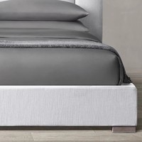 Meubles artisanaux sur mesure Rhoohill, chambre à coucher de luxe, cadre en bois massif de haute qualité, tissu en lin pour lit king-size