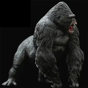 تمثال كبير مخصص بتصميم حديث نابض بالحياة من الألياف الزجاجية للغوريلا تمثال ديكور المنزل في قوالب الملك كونغ بالحجم الطبيعي - Product Image 5