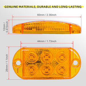 Dual-Row 6 <span class=keywords><strong>Led</strong></span> xe tải Side Marker ánh sáng độ sáng cao nhấp nháy đèn 12 đến 80V Strobe tailer Đèn Xe Máy Cảnh Báo ánh sáng - Product Image 5