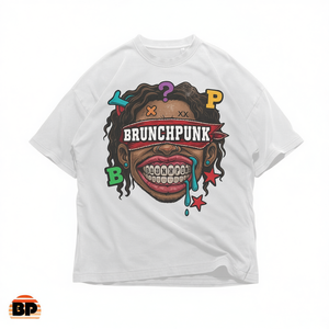 T-Shirt Oversize Unisex con Grafica Cartoon Drip Face Stile Brunchpunk Streetwear Retrò Y2K Skater - Product Image 2