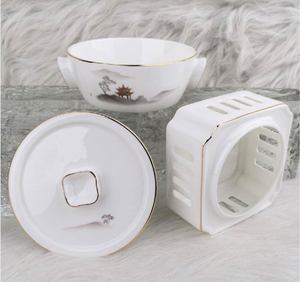 Juego de Vajilla Redonda de Cerámica de 60 Piezas con Bordes Dorados, Precio al por Mayor para Oriente Medio, Cerámica de Porcelana Fina - Product Image 6