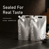 Sachet Doypack en aluminium avec bec verseur incliné pour bouillon liquide, 500ml 1L 2L, anti-fuite, avec bouchon à vis