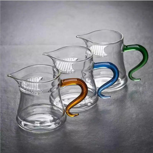 Petit pichet en verre pour le thé et la couleur du lait poignée <span class=keywords><strong>Gong</strong></span> chinois Kung <span class=keywords><strong>Fu</strong></span> Cha Hai tasse d'équité partage pichet Dao Bei café service à thé - Product Image 3