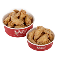 Bol en papier enduit de qualité alimentaire imprimé sur mesure pour poulet frit, frites, emballage de snacks 16oz 32oz
