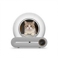Bac à litière automatique pour chat en plastique de 65 L avec design moderne, désodorisation ionique, contrôle par application, détection intelligente multi-modes pour plusieurs chats