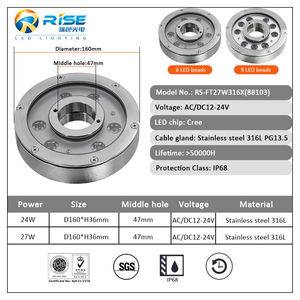 <span class=keywords><strong>Lampada</strong></span> a <span class=keywords><strong>Fontana</strong></span> Subacquea LED IP68 Impermeabile in Acciaio Inox 316, 9*4W 24V DMX RGBW4in1 per Illuminazione Paesaggistica con Garanzia di 3 Anni - Product Image 2