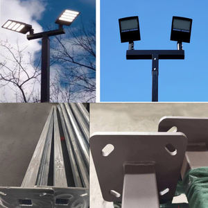 เสาโคมไฟกลางแจ้งทำจากเหล็กชุบสังกะสี3ม. 4ม. 5ม. 6ม. 8ม. 10ม. 12ม. 12ม. เสา LED พลังงานแสงอาทิตย์ - Product Image 5