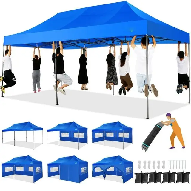 Tenda gazebo lipat komersial 40mm, tenda tenda pameran dagang kanopi besar kustom luar ruangan 20x10 3x6 10x20 10X20