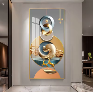 Décoration de salon moderne, affiche géométrique abstraite, peinture murale en porcelaine de cristal, <span class=keywords><strong>tableau</strong></span> mural - Product Image 3