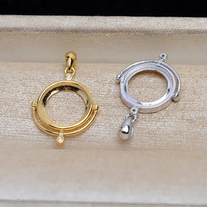 จี้ทรงกลมชุบเงินแท้ 925 ขนาด 10.8 มม. แบบถาดเปล่า สำหรับงาน DIY อุปกรณ์ทำเครื่องประดับ รุ่น JG5301 - Product Image 2