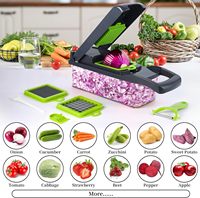 En gros, Coupe-légumes multifonctionnel 14 en 1 pour fruits et légumes, trancheur, hachoir, spiraliseur, râpe manuelle