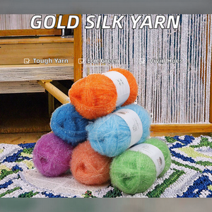 100g 1 brin acrylique <span class=keywords><strong>laine</strong></span> <span class=keywords><strong>de</strong></span> <span class=keywords><strong>verre</strong></span> bricolage tricot à la main fil d'or tressé poupée sac broderie fort teint brillant fil <span class=keywords><strong>de</strong></span> soie" - Product Image 3