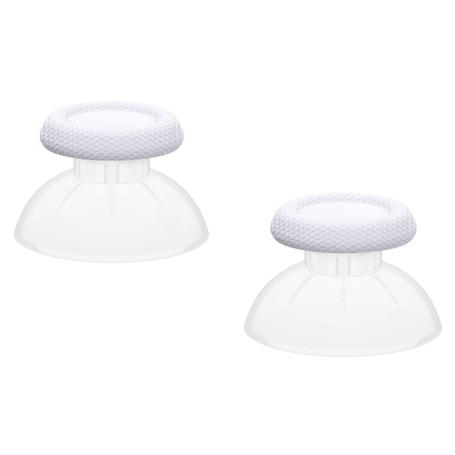Game Accessories for DualSense PS5 Controller, Clear & White Thumbstick Grips Replacement for PS5 Controller