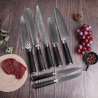 Meilleure vente VG10 67 couches damas 8 pouces couteau de Chef noir G10 couteau à trancher le pain ensemble de couteaux de cuisine 8 pièces