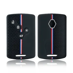 <span class=keywords><strong>Housse</strong></span> de protection en Silicone pour clé de voiture, 4 boutons, pour Renault Duster Captur Clio Logan Megane 1 2 3 Koleos Scenic Nema Fluence <span class=keywords><strong>Zoe</strong></span>, accessoire - Product Image 1