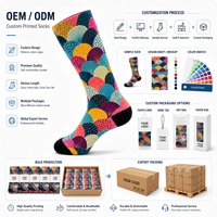 Chaussettes longues de sport personnalisées OEM, sans couture, respirantes, à séchage rapide, absorbant la transpiration, résistantes aux déchirures, imprimées, pour l'automne