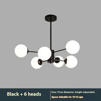 Nouveau Lustre à Bulles Design Haricot Magique Nordique Moderne Minimaliste, Éclairage Noir de Luxe pour Chambre Principale et Salon