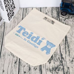 Sacs fourre-tout décontractés en toile de coton bleu calico à deux poignées, les plus vendus, écologiques, durables et élégants pour femmes - Product Image 6