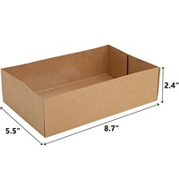 Plateaux alimentaires en papier Kraft personnalisés, boîte alimentaire en carton résistant à la graisse, plateaux jetables pliables brun porte-collation pour le cinéma