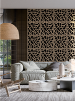 Panneau acoustique à lamelles creuses carrées 600*600*18MM, panneau mural en bois MDF avec placage bois absorbant le son pour décoration intérieure