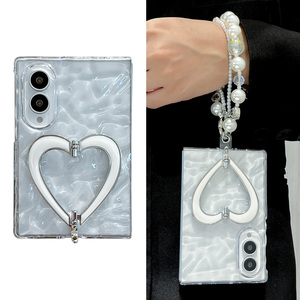 Funda Transparente de Lujo con Diseño de Ondas de Agua para <span class=keywords><strong>Fold</strong></span> 8, con Correa de Perlas, Anillo de Soporte y Protección Antigolpes - Product Image 2